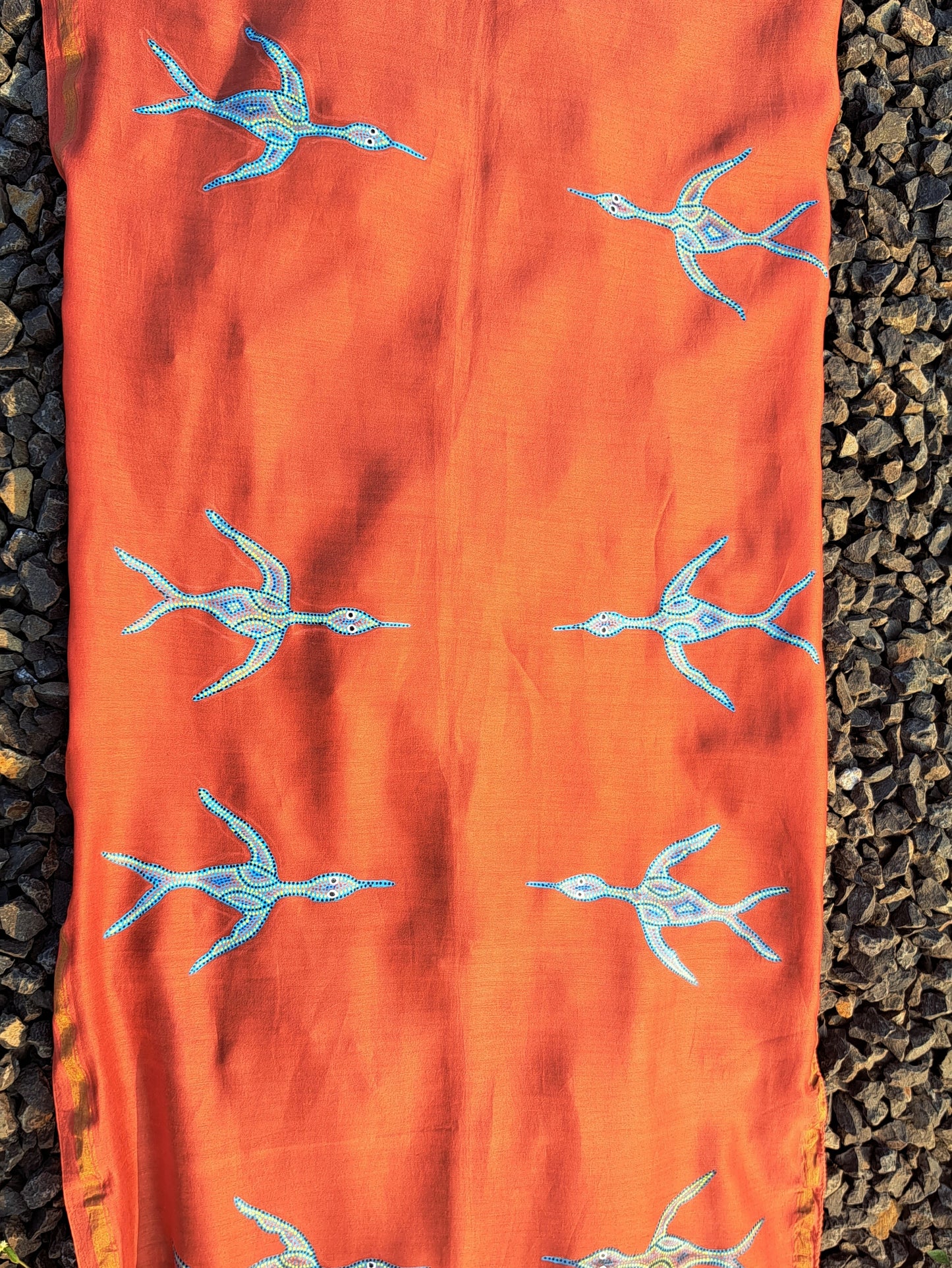 Original Bhil Hand painted Chanderi Stole